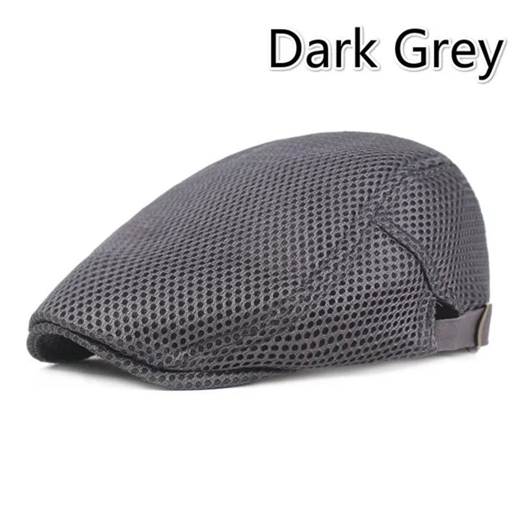 [8 Colors, Men's Flat Cap] 8 Colors Men's Cabbie Flat Cap | Breathable Mesh Summer Hat, Adjustable News Beret Ivy Cap | 1pc, Ideal Gift Choice