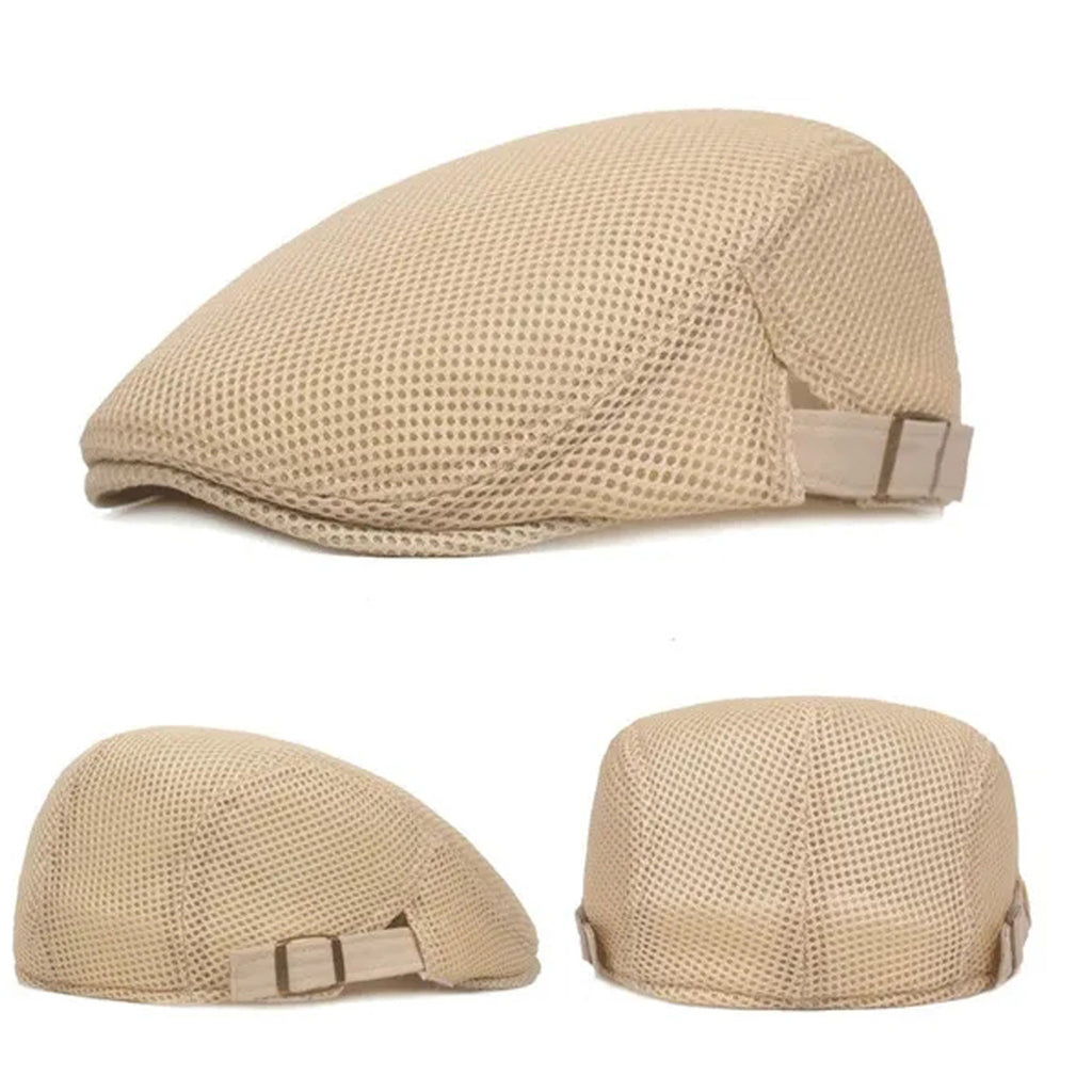 [8 Colors, Men's Flat Cap] 8 Colors Men's Cabbie Flat Cap | Breathable Mesh Summer Hat, Adjustable News Beret Ivy Cap | 1pc, Ideal Gift Choice