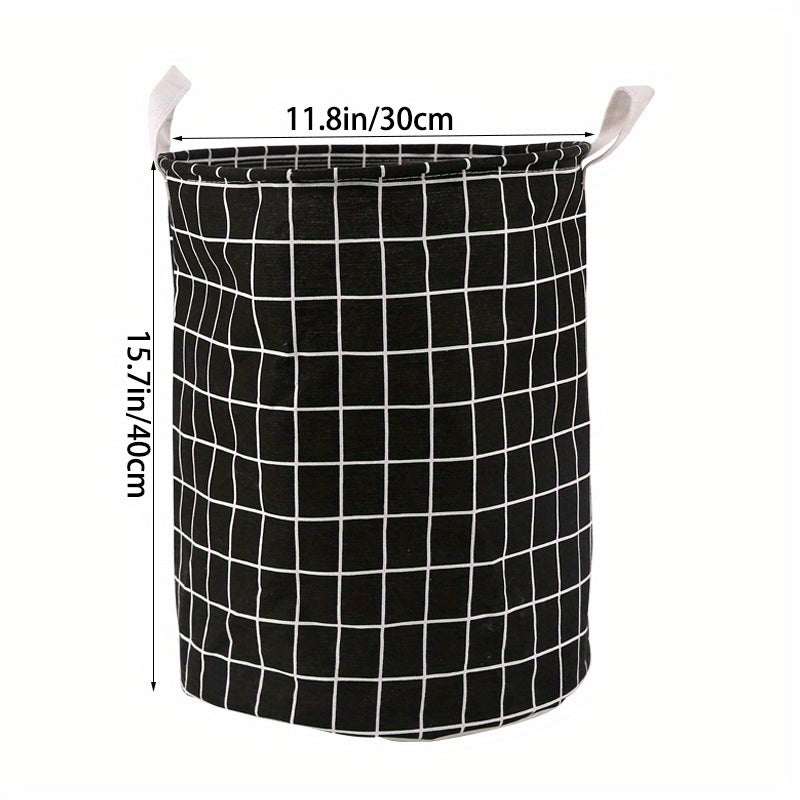Laundry Basket, Round Dirty Clothes Hamper, Portable Storage Bucket, 1 pc