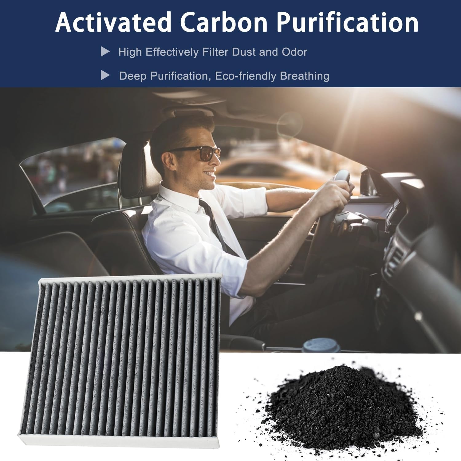 Cabin Air Filter with Activated Carbon Replacement for CP285 Cf10285,Fit for Toyota, Lexus, Camry, Corolla,Scion, Subaru, Pontiac, Jaguar - 4Runner, Avalon, Highlander, Es300H, GS350