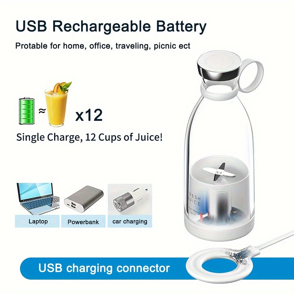 11.83oz Portable Electric Wireless Mini Fruit Blender Juicer - Perfect for On-the Go!