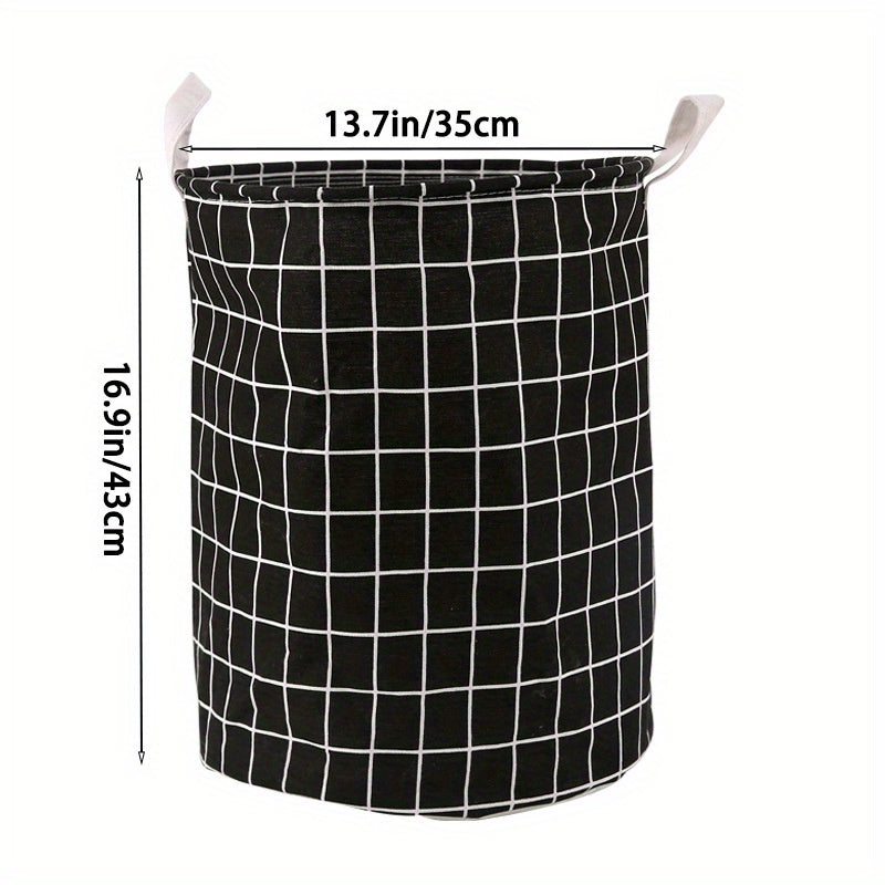 Laundry Basket, Round Dirty Clothes Hamper, Portable Storage Bucket, 1 pc