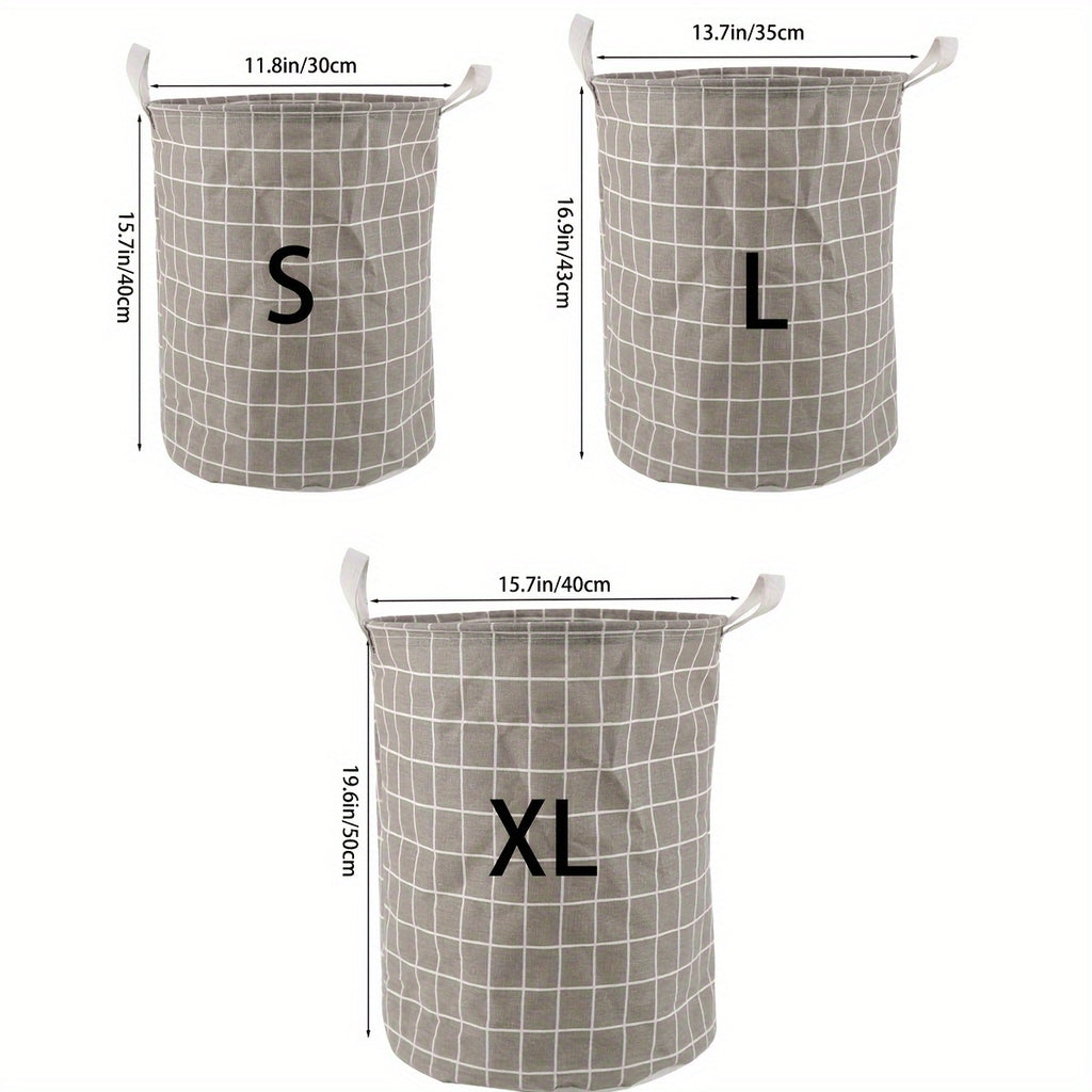 Laundry Basket, Round Dirty Clothes Hamper, Portable Storage Bucket, 1 pc