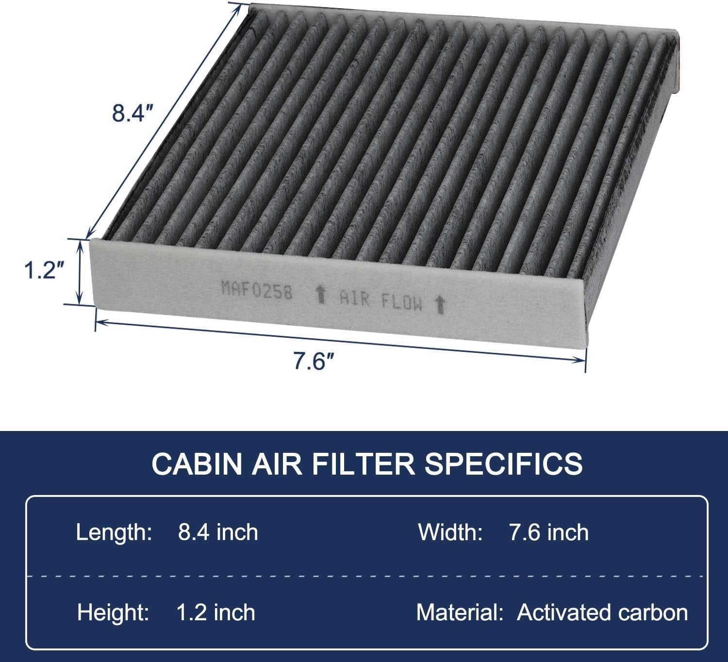 Cabin Air Filter with Activated Carbon Replacement for CP285 Cf10285,Fit for Toyota, Lexus, Camry, Corolla,Scion, Subaru, Pontiac, Jaguar - 4Runner, Avalon, Highlander, Es300H, GS350