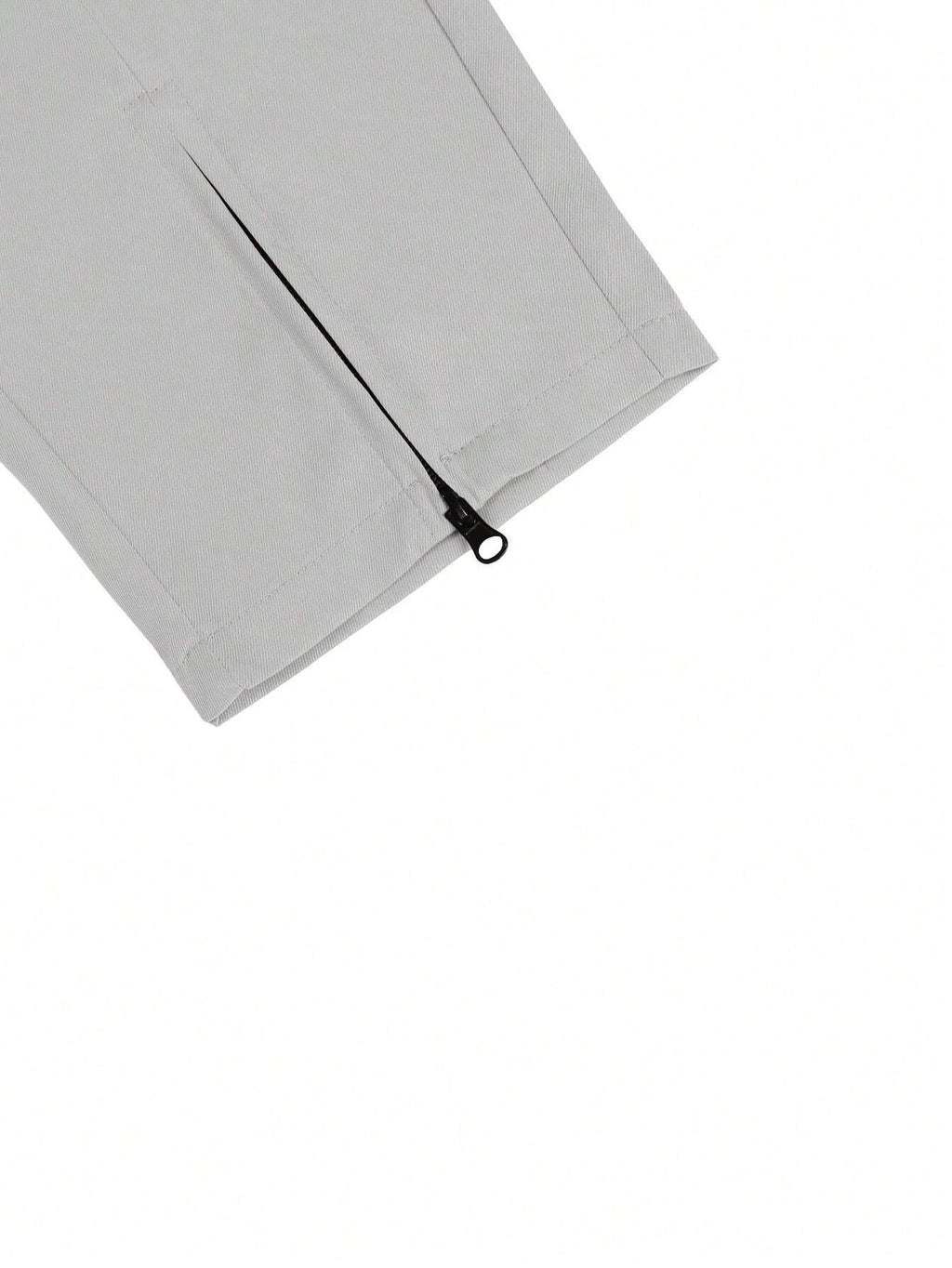 Manfinity Homme Men Casual Zippered Hem Solid Color Slim Fit Long Pants