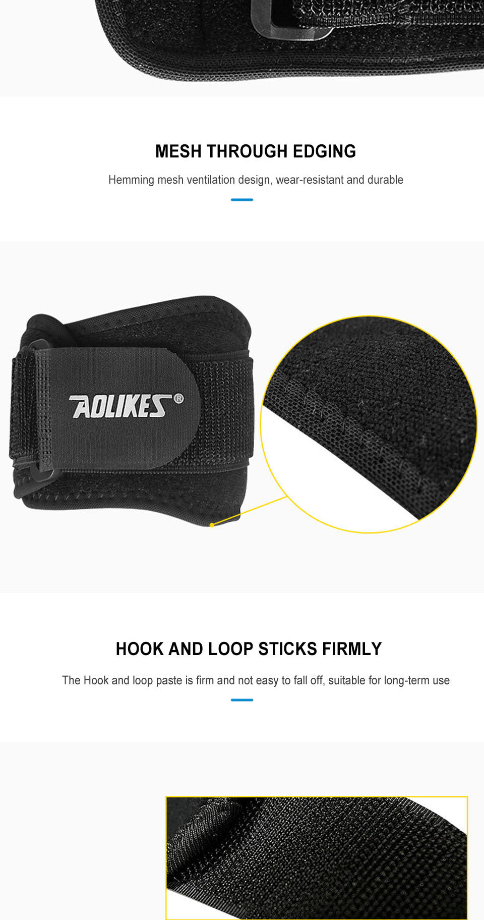 AOLIKES Tennis Elbow Support Pads - Adjustable Tennis Elbow Brace with Compression, Tennis Elbow Brace for Tennis, Basketball, Golf, - Non-slip Strap, Hand Wash Only - Ideal For Epicondylitis, Elbow Brace, Sports Care, Fit De