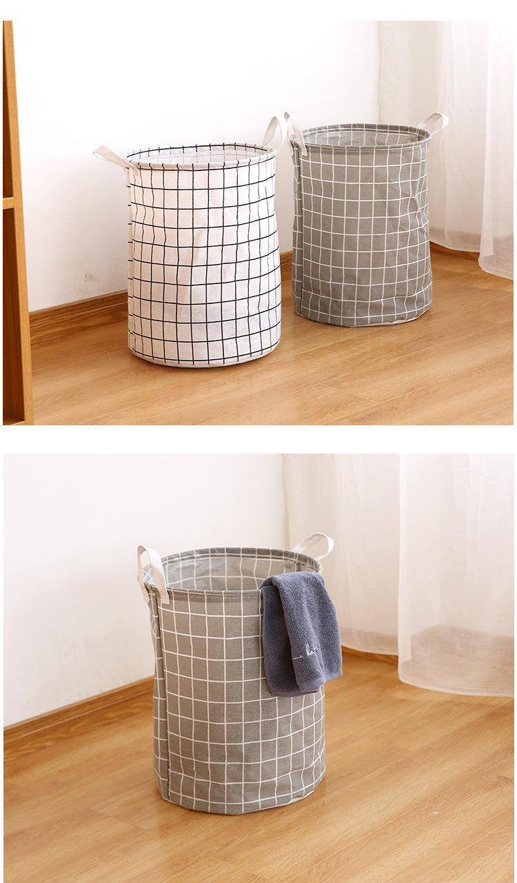 Laundry Basket, Round Dirty Clothes Hamper, Portable Storage Bucket, 1 pc