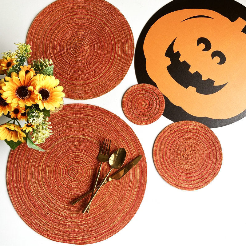 Round Ramie Woven Coaster