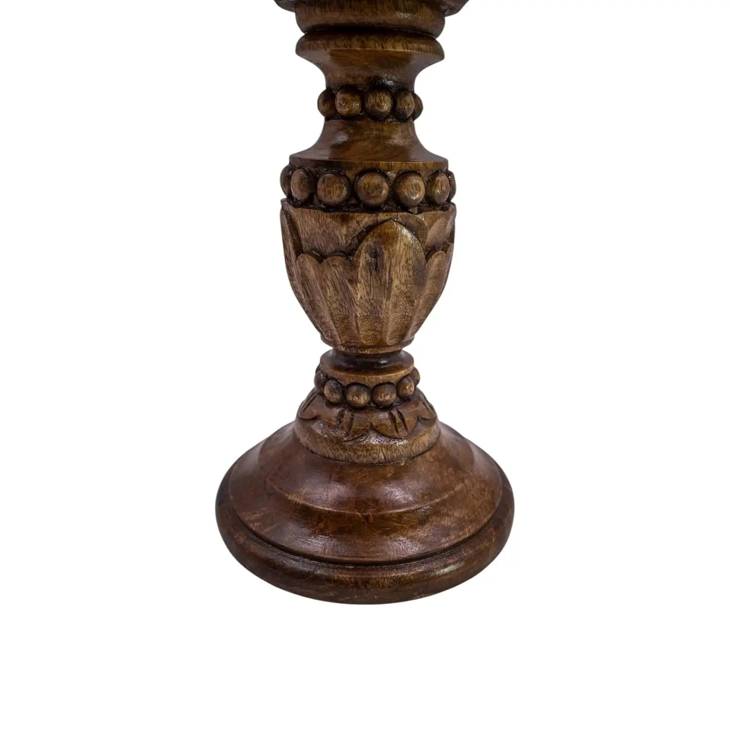 Large Modern Art Unique Wooden Candle Stand Handmade Pillar Holder with Custom Design for Hotel & Christmas Decor From India