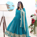 Indian Traditional Wear Faux Blooming with Multi Sequins Embroidered Work Long Beautiful Anarkali Gowns for women Wedding Wear