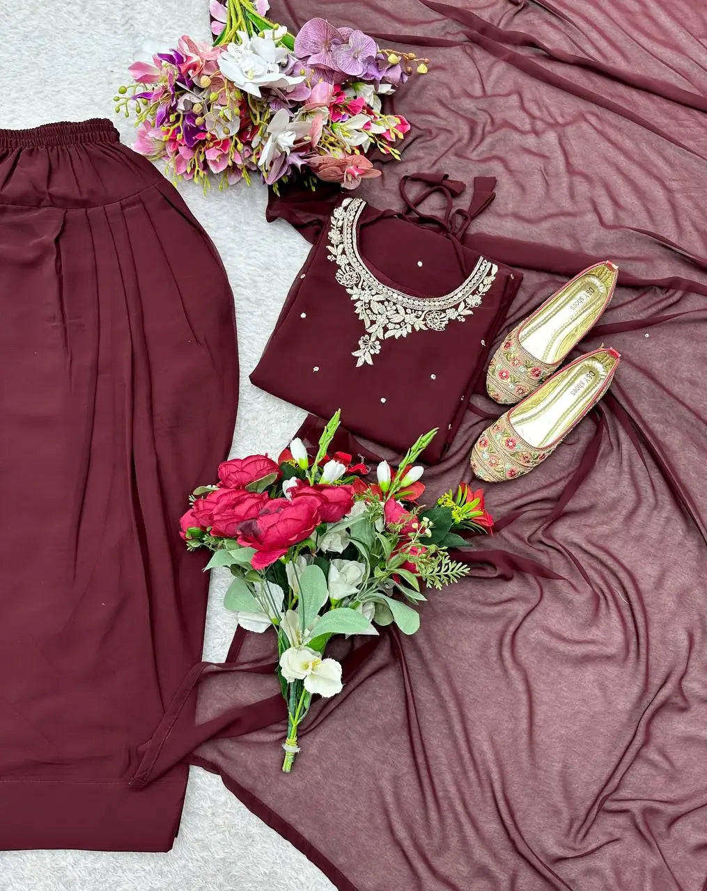 Tennecy Designer Bollywood Dress for Girls Indian Pakistani Style Top with Dupatta for Wedding Parties and Special Occasions