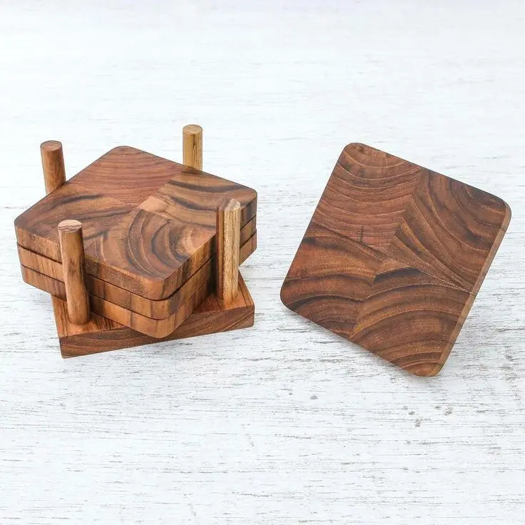 Eco-friendly coaster Reclaimed wood coaster Decorative wall plaques Natural finish wood Rustic wall art