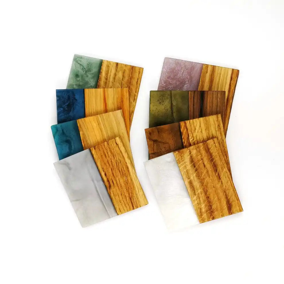 Handmade Resin and Wood Table Coaster Natural Live Edge Wood Epoxy Mix for Drinkware and Decorative Use