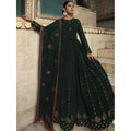 Green Sequins Embellished Georgette Ball Gown Evening Reception Wear Formal Party Dress From XS XL Empire Waistline Floor-Length