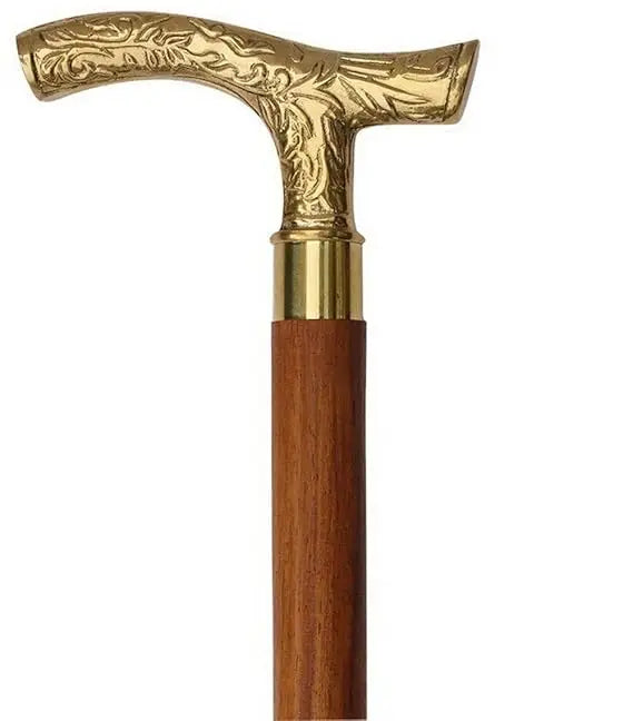 Lightweight Foldable Wooden Hiking Stick with Rubber Tip Anti-Slip Handle for Elderly Classic Carved Dragon Design Outdoor Use