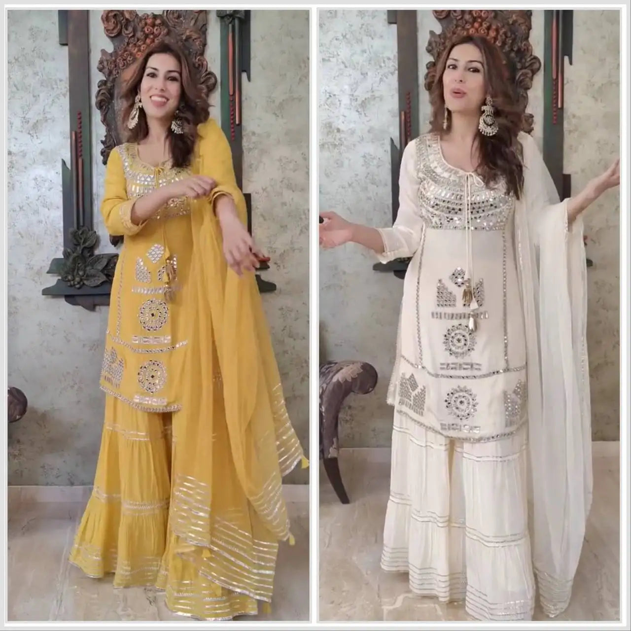 Designer Silk Salwar Kameez Indian Pakistani Bollywood Dress for Weddings and Parties Featuring Elegant Dupattas