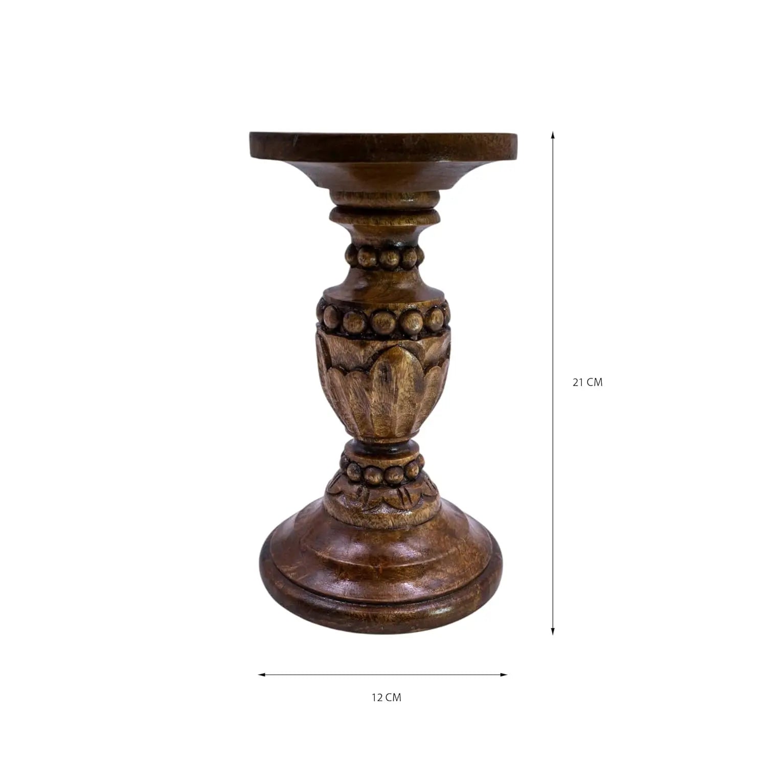 Large Modern Art Unique Wooden Candle Stand Handmade Pillar Holder with Custom Design for Hotel & Christmas Decor From India