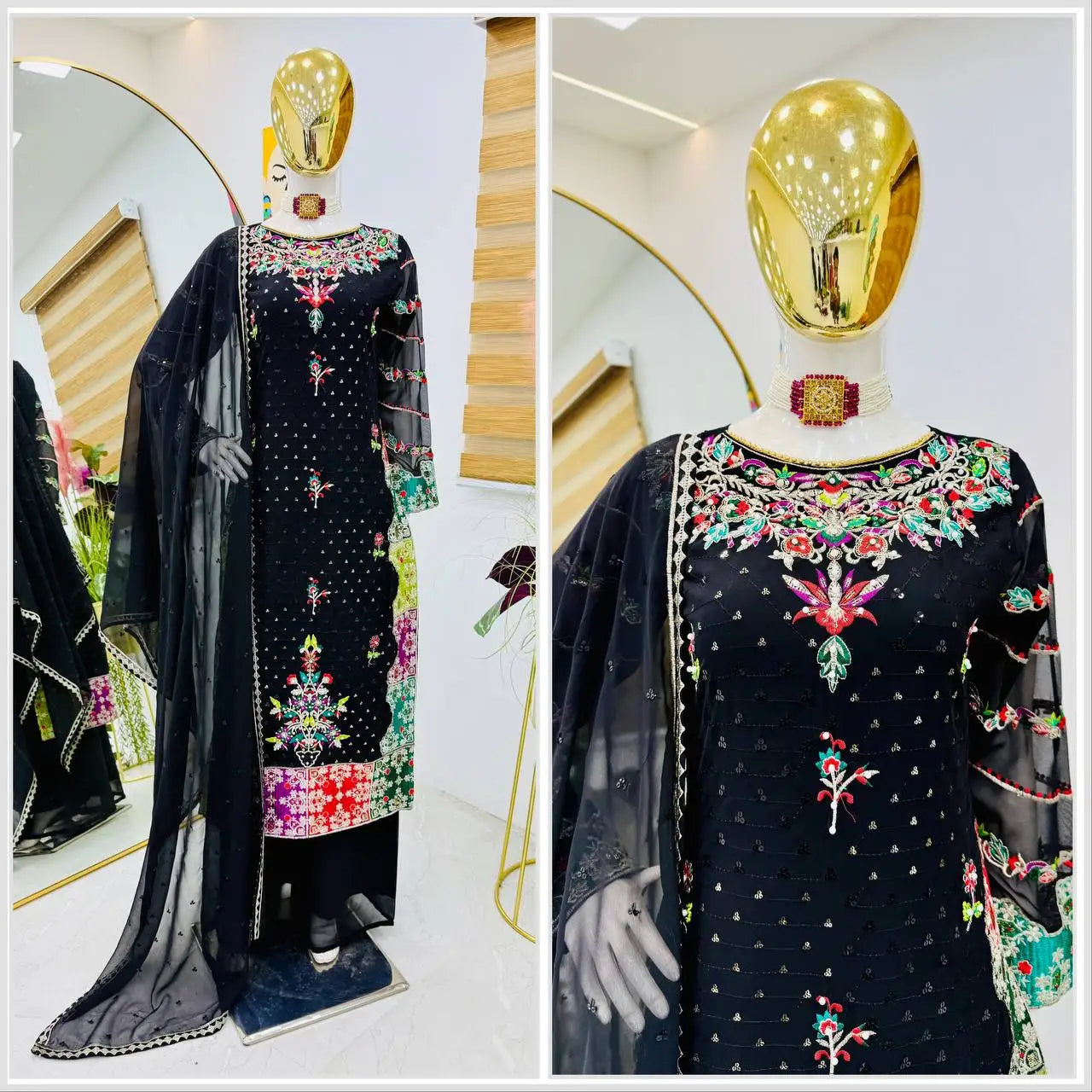 High Demand Heavy Georgette Fabric Top Plazzo Dupatta Set for Girls Inspired TV Serial Actors for Parties Special Indian