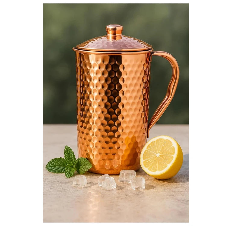 Classic Style Eco-Friendly Shiny Copper Jug for Kitchen Dining Festive Table Displays & Wedding Occasions Water Pots & Kettles