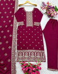 Fancy Collection Women's 3-Piece Silk Embroidered Wedding Outfit Breathable for Outdoor Use Indian Pakistani Clothing for Girls