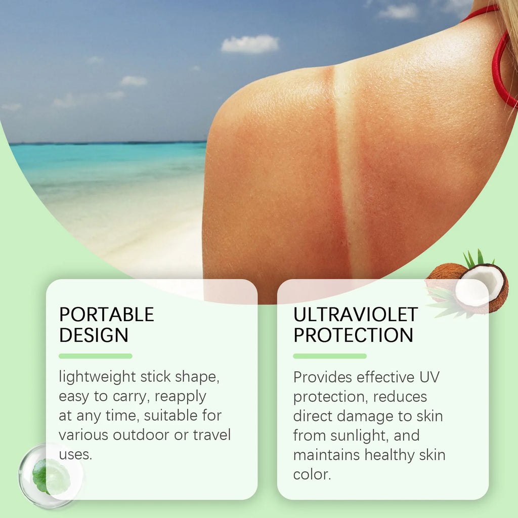 EELHOE Centella Asiatica Sunscreen Stick Spf 50+ Pa+++ Moisturize Brightnening Skin Care Product Freshing Oil Control Sunscreen