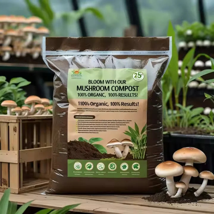 100% Natural Organic Mushroom Compost Fertilizer Eco-Friendly and Sustainable Slow Release for Garden and Farm Use From India