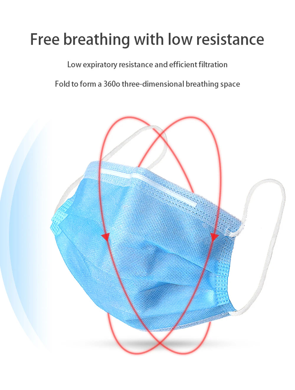 10-600pcs Disposable Blue Filter Face mask Adults security protection mask Non-wove Protective masks 3 Layer Ply mascarilla