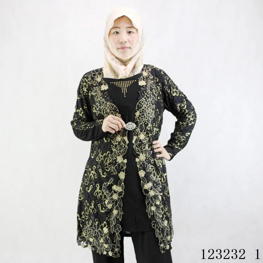 2022 New Muslim New Long Sleeve Women's Elastic Muslim Women's Fall Wear Crystal Cotton Embroidered Islamic Women's Clothes