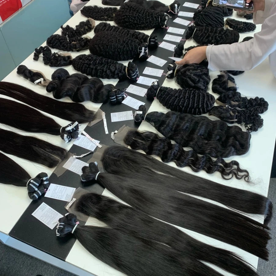 Raw Unprocessed Raw Virgin Human Hair Bundle Cambodian Virgin Cuticle Aligned Hair 15 a No Tangle No Shedding Double Drawn Hair