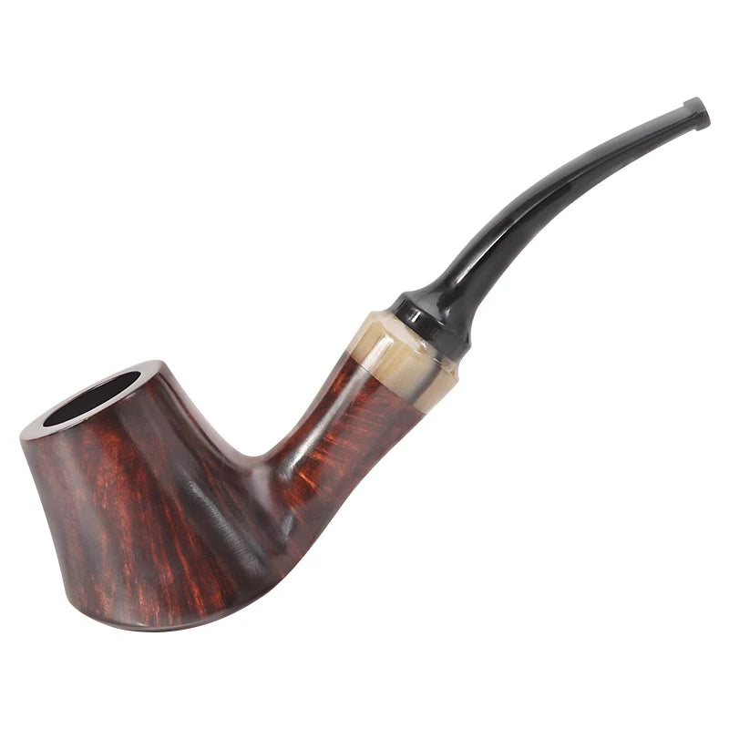 New Luxury Portable Briar Wood Smoking Pipe with Gift Box Wooden Tobacco Pipe Smoking Accessories