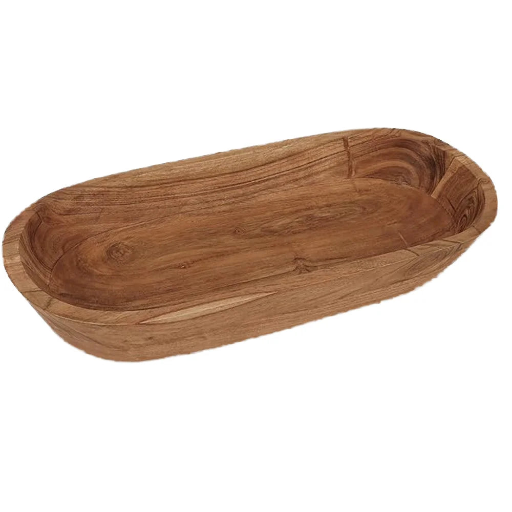 High Quality Handmade Boat-Shaped Paulownia Wood Eco-Friendly Vintage Salad Bowl Custom Size Wedding Candle Making Gifts Artizon