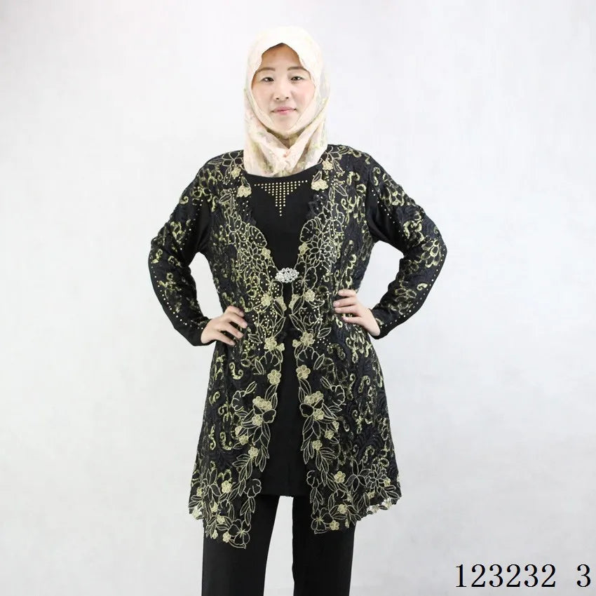 2022 New Muslim New Long Sleeve Women's Elastic Muslim Women's Fall Wear Crystal Cotton Embroidered Islamic Women's Clothes