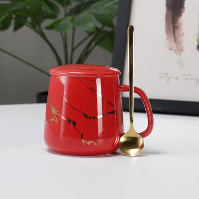 Luxury Marble Pattern Cup Phnom Penh Mug Gift Box Set Coffee Mug Couple Ceramic Souvenir Wedding Bridal Lover's Gifts
