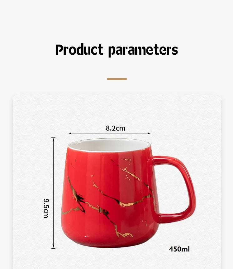 Luxury Marble Pattern Cup Phnom Penh Mug Gift Box Set Coffee Mug Couple Ceramic Souvenir Wedding Bridal Lover's Gifts