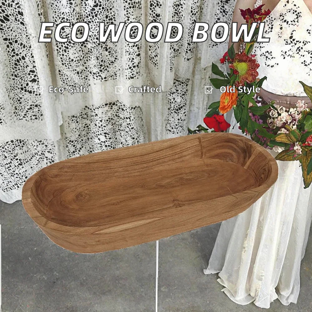 High Quality Handmade Boat-Shaped Paulownia Wood Eco-Friendly Vintage Salad Bowl Custom Size Wedding Candle Making Gifts Artizon