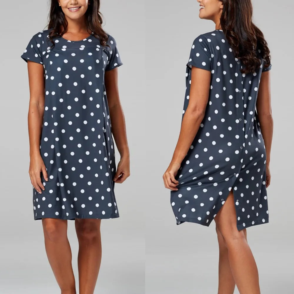 Maternity Pajamas Breastfeeding Nightgowns sexy Short Sleeve Sleepwear Nightie Mothers Nightwear Pregnant Nursing pajamas dress