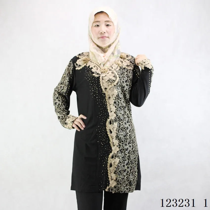 2022 New Muslim New Long Sleeve Women's Elastic Muslim Women's Fall Wear Crystal Cotton Embroidered Islamic Women's Clothes