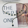 Fragrant Style Waist Chain Accessories Women's Summer Metal Four-leaf Clover Two-sided Available Splicing Chain All-match Thin Chain Belt Pants Chain
