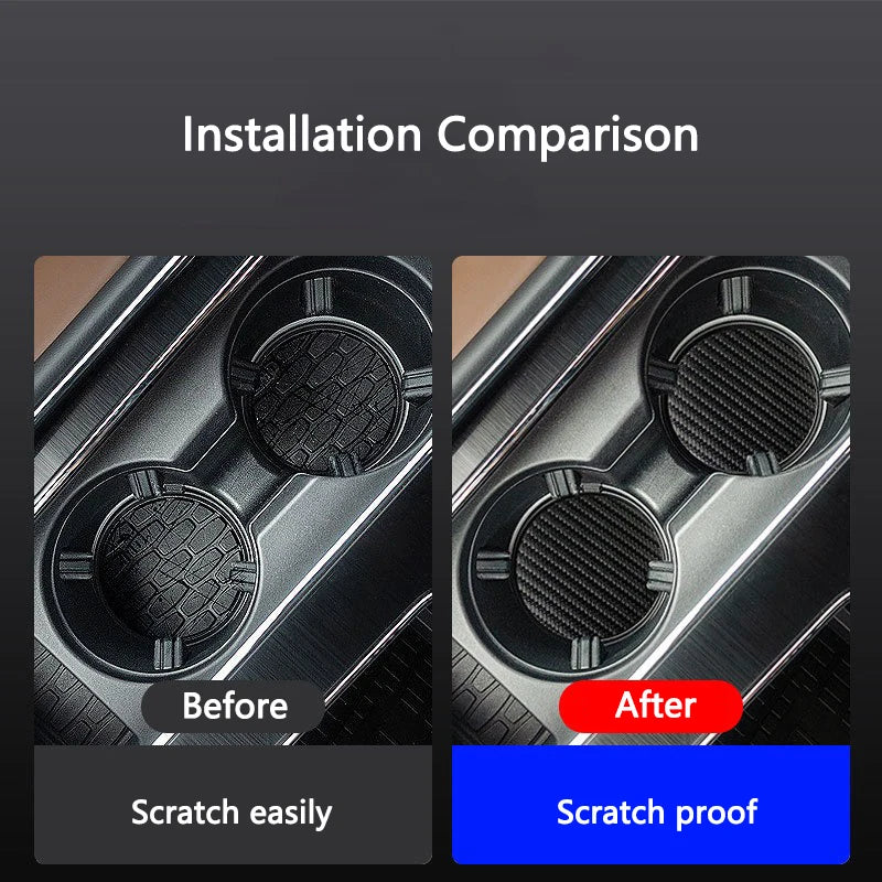 2PCS Car Coaster Water Cup Bottle Anti-slip Mat Leather Pad for Ferrari F430 488 458 F12 Roma 812 F8 599 612 FF F12 berlinetta