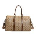 Weekend Getaway Large Duffle Travel Bag, Monogram Canvas Carry On Bag for Business Trip Gym Overnight