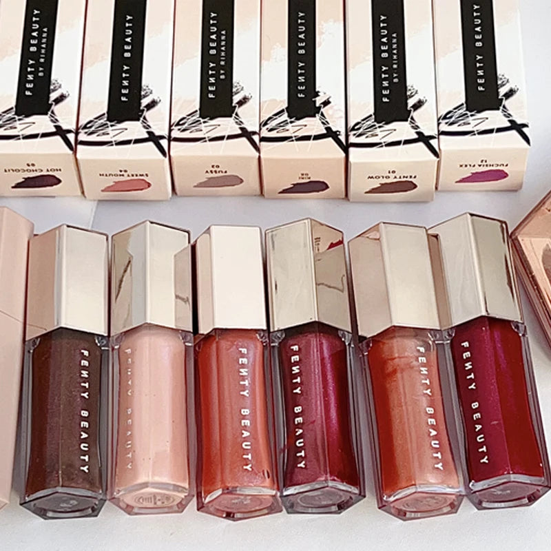 Fenty Beauty Gloss Lip Glaze Multi-color Moisten Shine Glitter Lip Plumper Makeup Beginner Liquid Lipstick Makeup Cosmetics