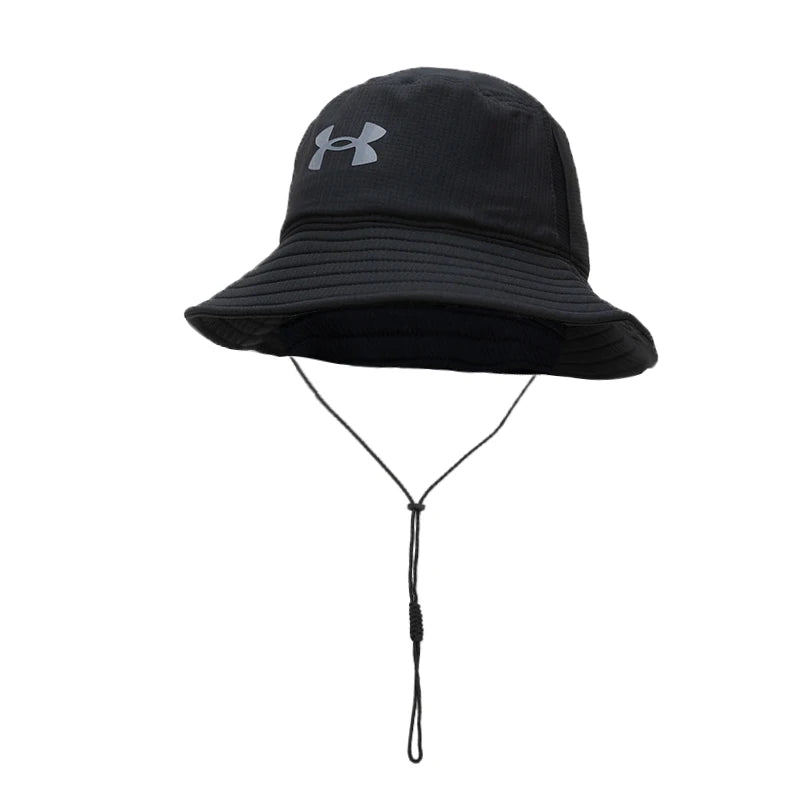 Under Armour Men's Hat, Fashionable Black Simple Fisherman's Hat, Comfortable, Breathable, Casual Fishing Sun Hat 1361527-001