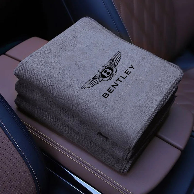 Coral Fleece Car Logo Wash Towel Drying Cloth Cleaning Towels For Bentley Flying Spur Continental GT Bentayga Mulsanne Accessory