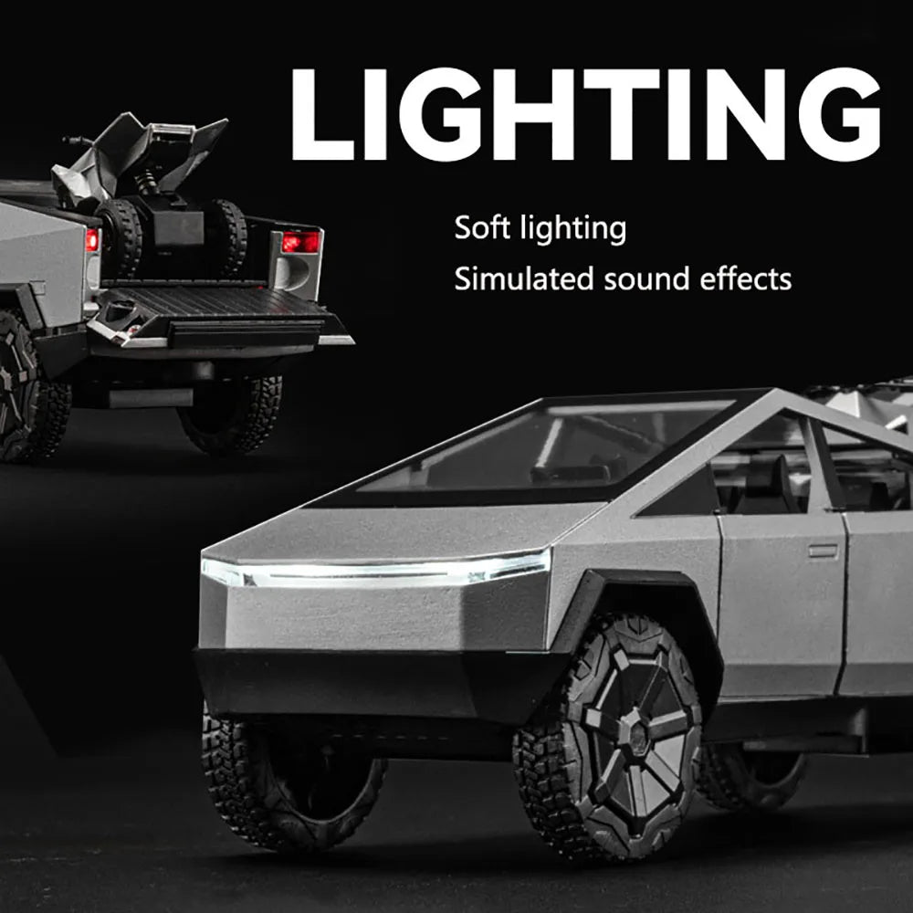 1:32 Simulated Pickup Truck And Rv Alloy Car Model Sound And Light Pull Back Toy Car Off-Road Vehicle Boys Collection Ornaments