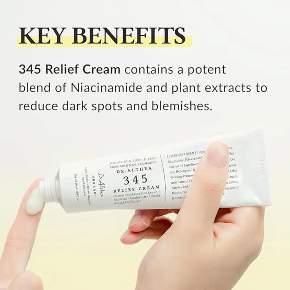 Dr Althea 345 Relief Cream Antioxidant Soothing Moisturizing Repair Skin Barrier Reduce Redness Brightening Korean Skin Care