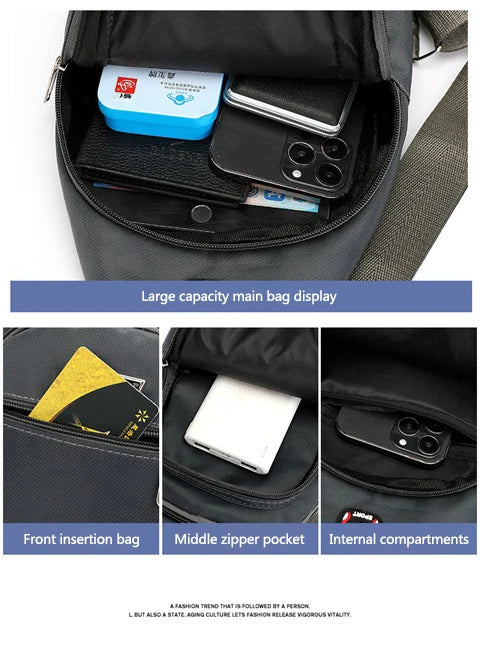 Car Emblem Leisure One-shoulder Bag Men's Messenger Chest Pocket For Ferrari Roma 488 Portofino F8 F1 Roma Spider SF90 Superfast
