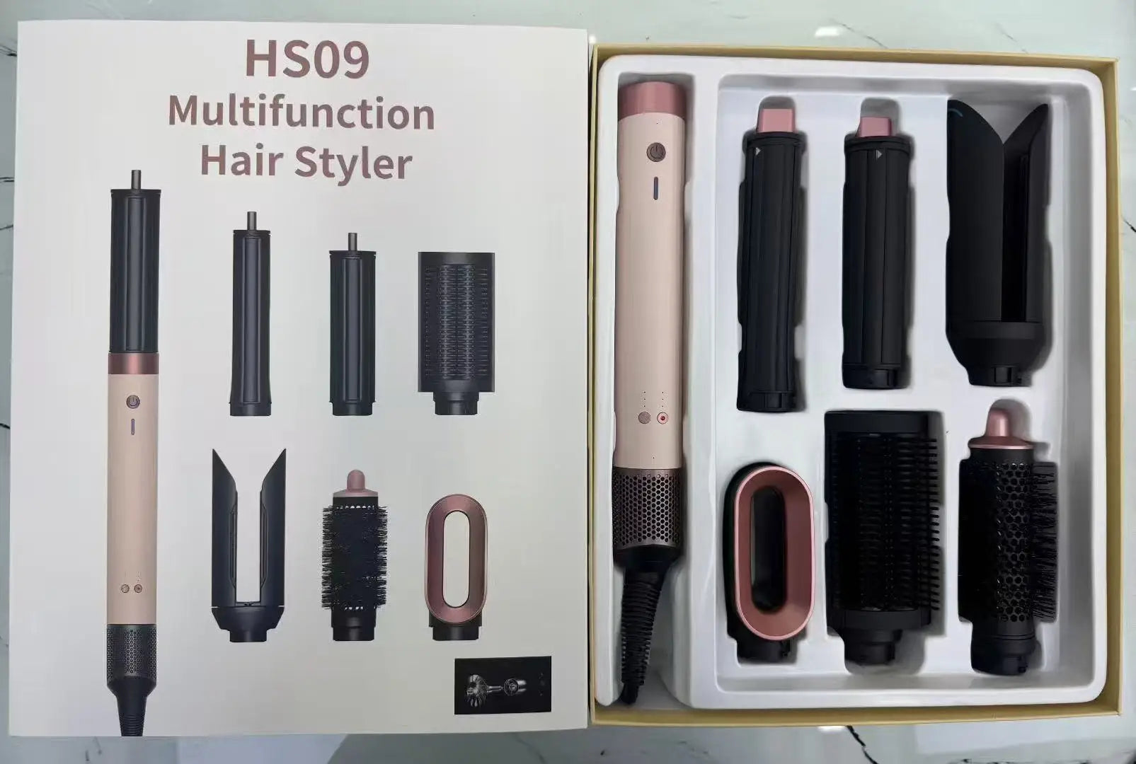 2025 hs09 Professional Multi Styler Travel Hair Dryer Hot Air Brush Hair Straightene Curling Wand-All-in-One HairStylerhairdryer