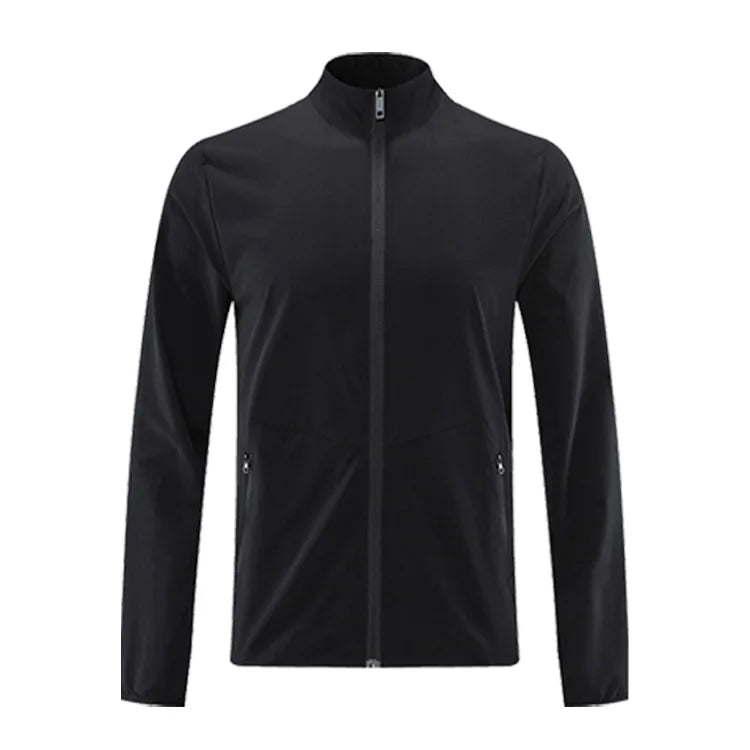 Autumn and winter outdoor sports casual running jacket men's casual breathable zipper stand-up collar quick-drying fitness