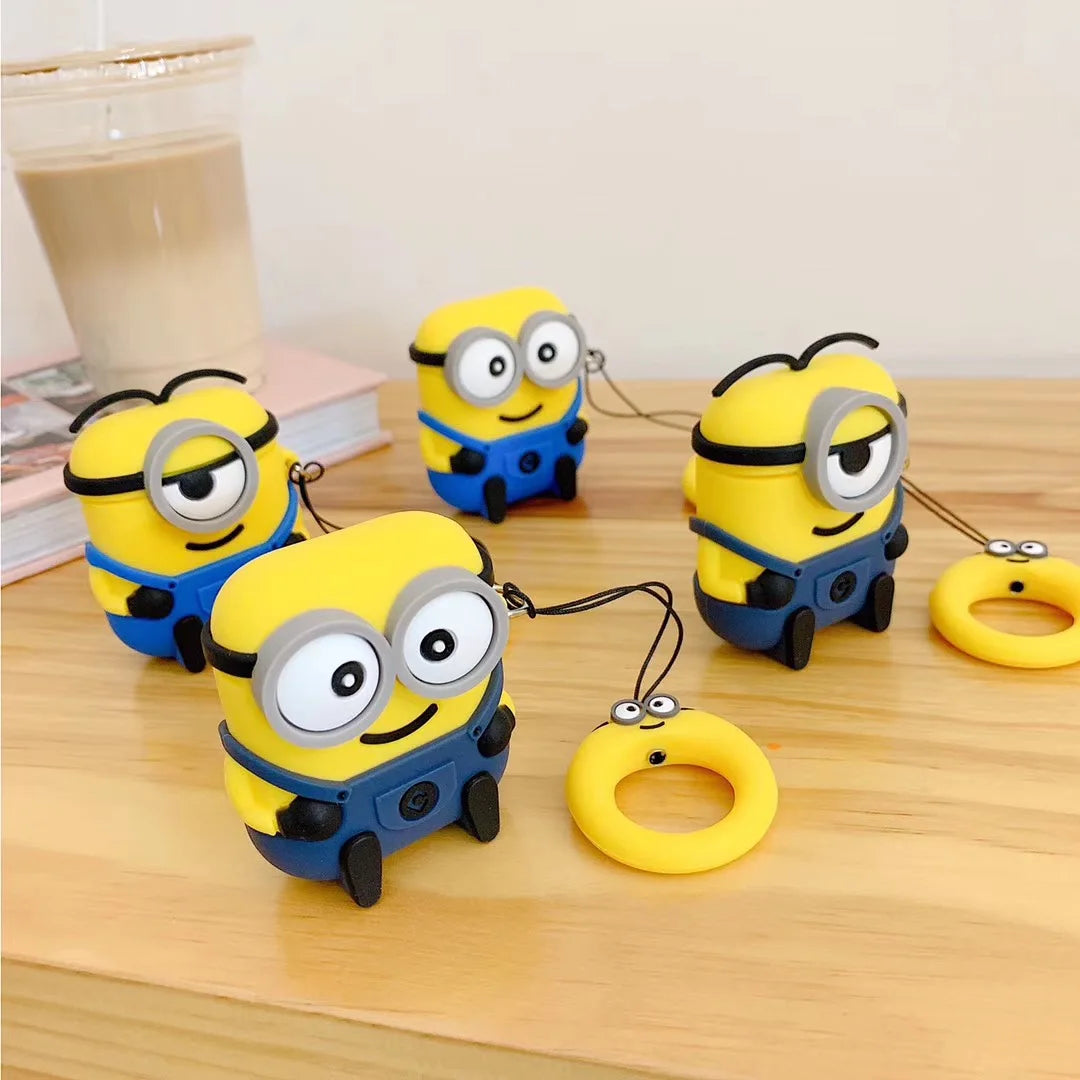 For Airpods 1 2 3 4 Pro 2 Case Cute Cartoon M-Minions Silicone Earphone Case Accessories Cover airpods pro3