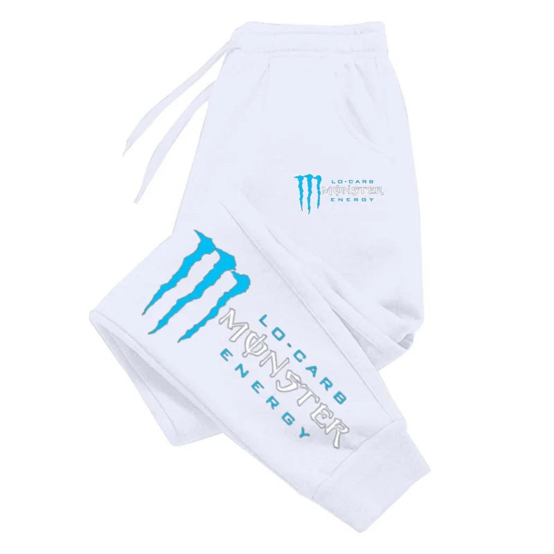 Monster Energy Letter Print Versatile Drawstring Casual Long Pants Men's Loose Straight Leg Jogger Pants